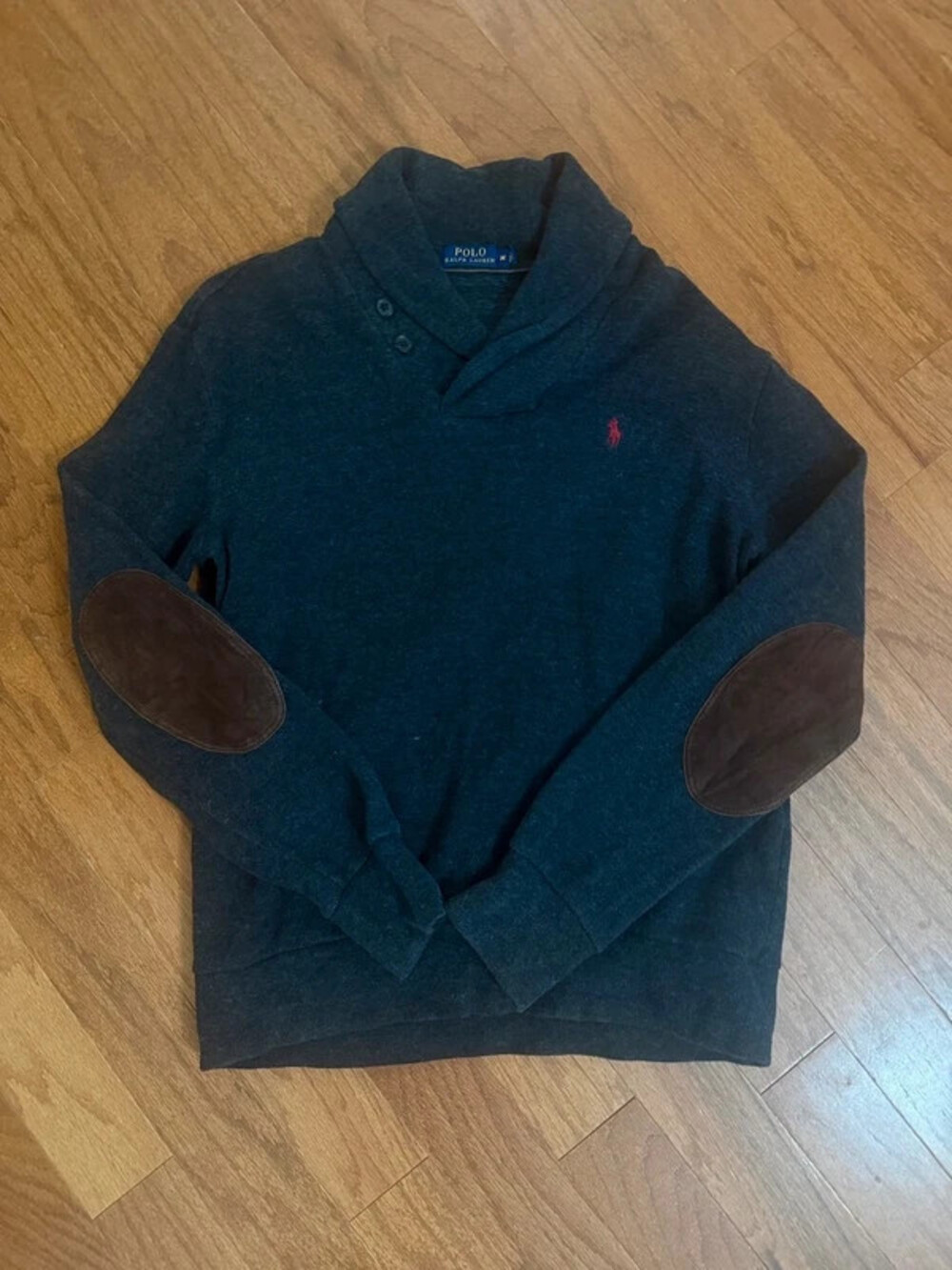 Polo Ralph Lauren dark navy shawl collar sweater M